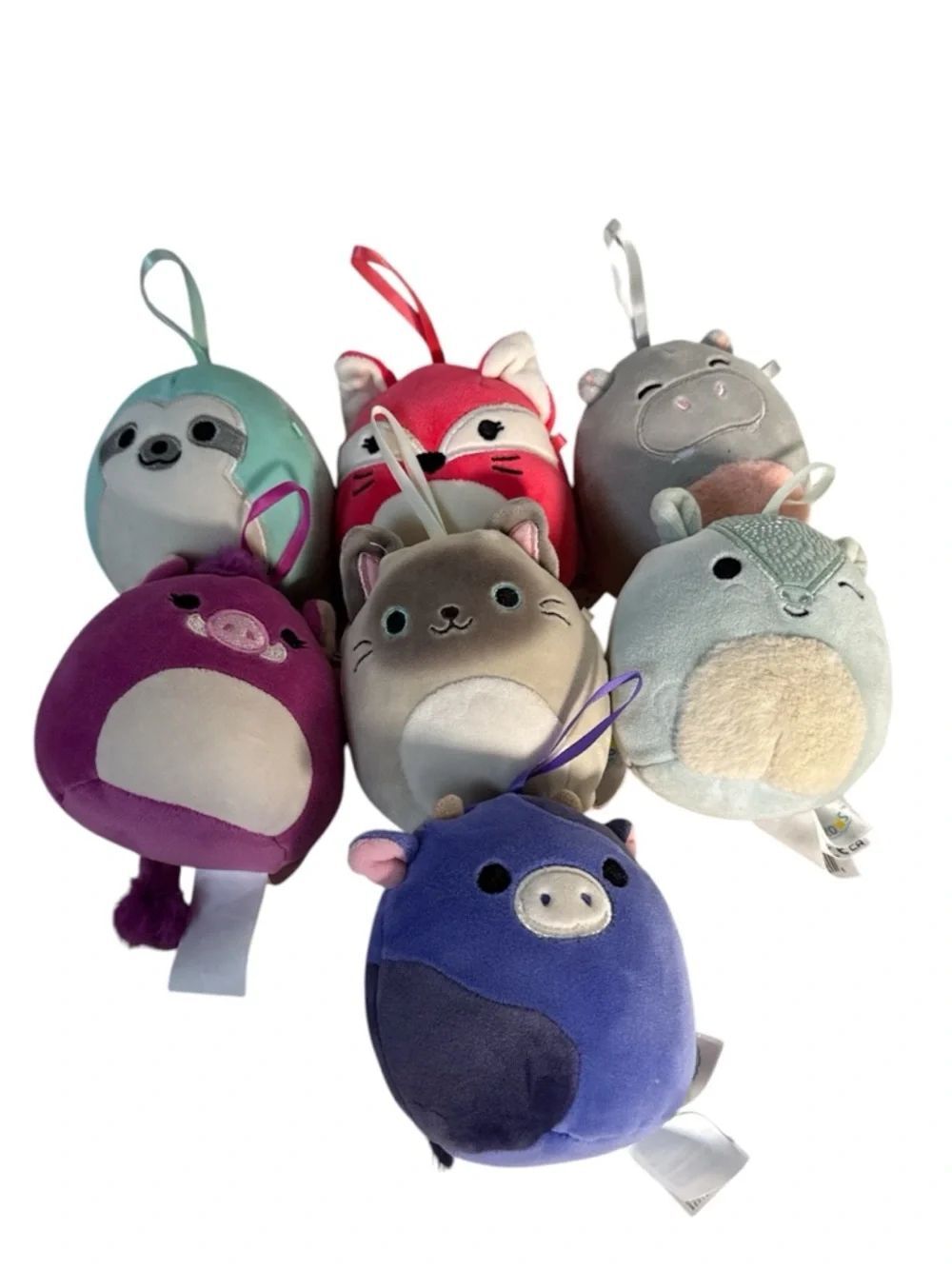 Squishmallow Plush Animal Holiday Ornament Set - Multicolor EUC